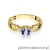 Pierścionek W014 Tanzanit 0,50ct żółte złoto