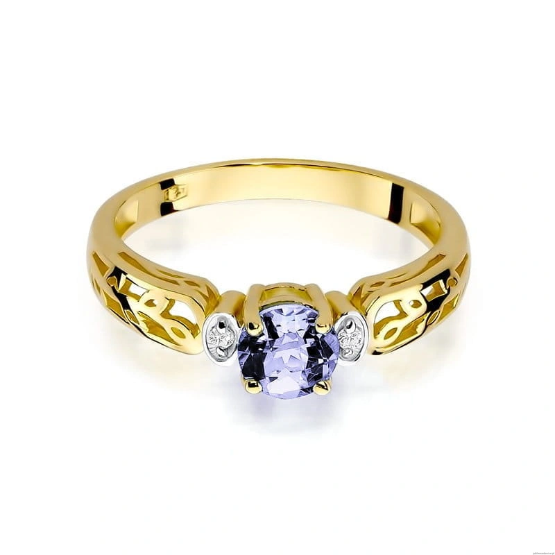 Pierścionek W014 Tanzanit 0,50ct żółte złoto