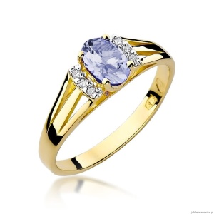 Pierścionek W005 Tanzanit 0,40ct żółte złoto