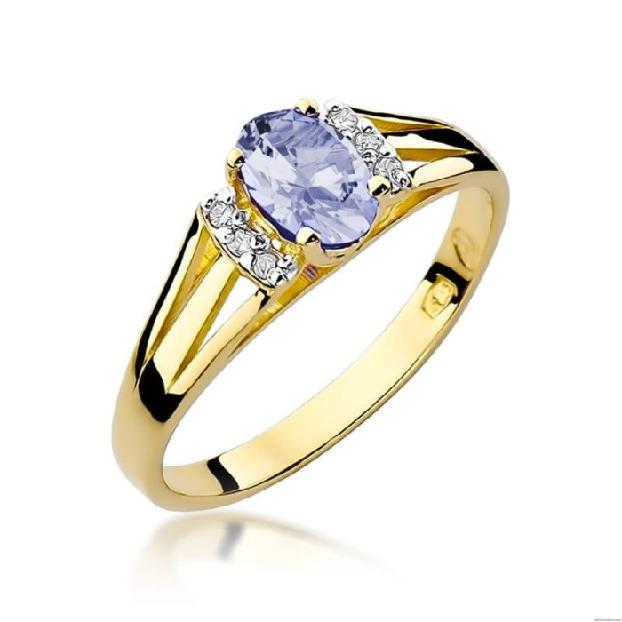 Pierścionek W005 Tanzanit 0,40ct żółte złoto