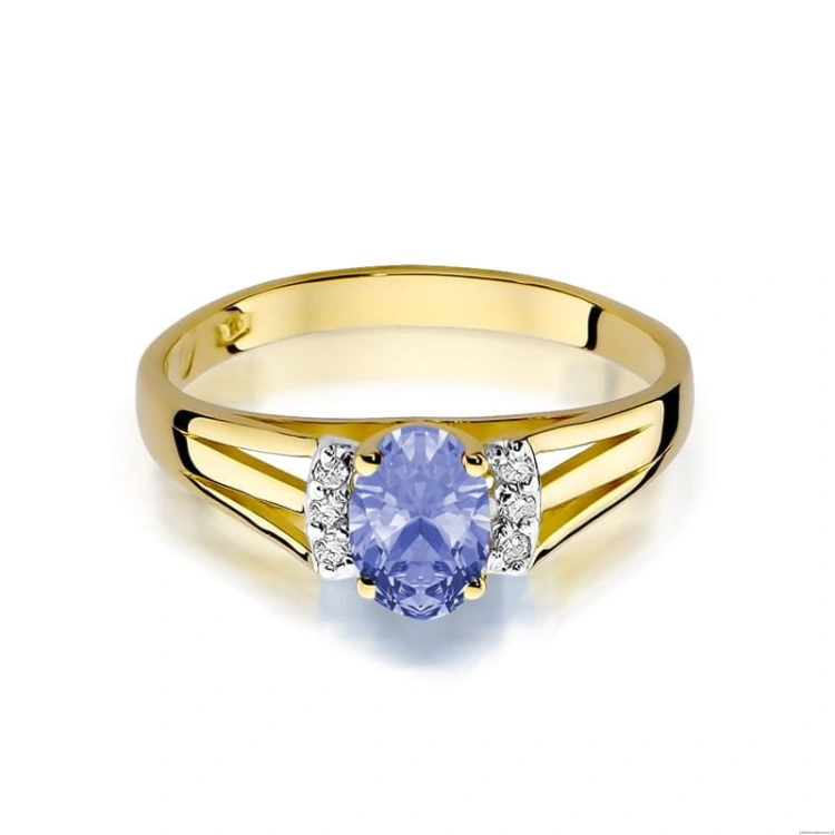 Pierścionek W005 Tanzanit 0,40ct żółte złoto