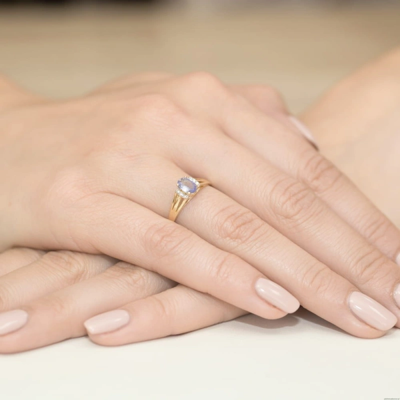 Pierścionek W005 Tanzanit 0,40ct żółte złoto