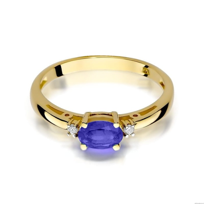 Pierścionek W006 Tanzanit 0,40ct żółte złoto