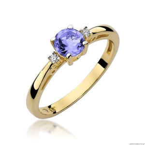 Pierścionek W010 Tanzanit 0,50ct żółte złoto