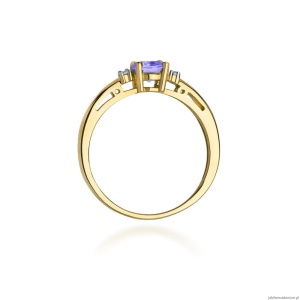 Pierścionek W010 Tanzanit 0,50ct żółte złoto