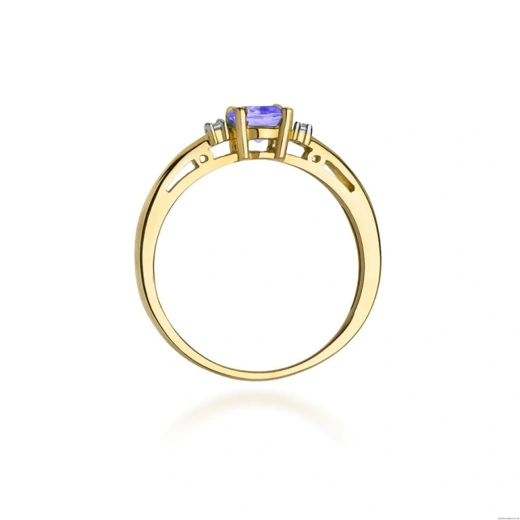 Pierścionek W010 Tanzanit 0,50ct żółte złoto