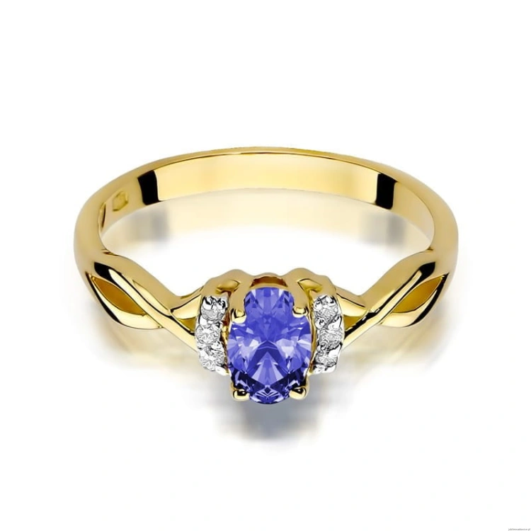 Pierścionek W019 Tanzanit 0,40ct żółte złoto