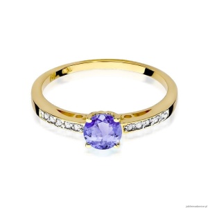 Pierścionek W066 Tanzanit 0,50ct żółte złoto