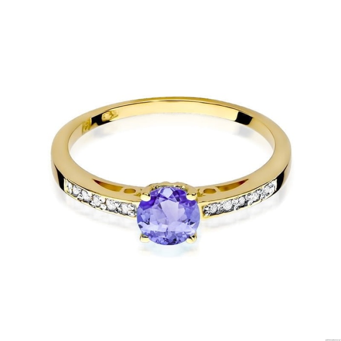 Pierścionek W066 Tanzanit 0,50ct żółte złoto
