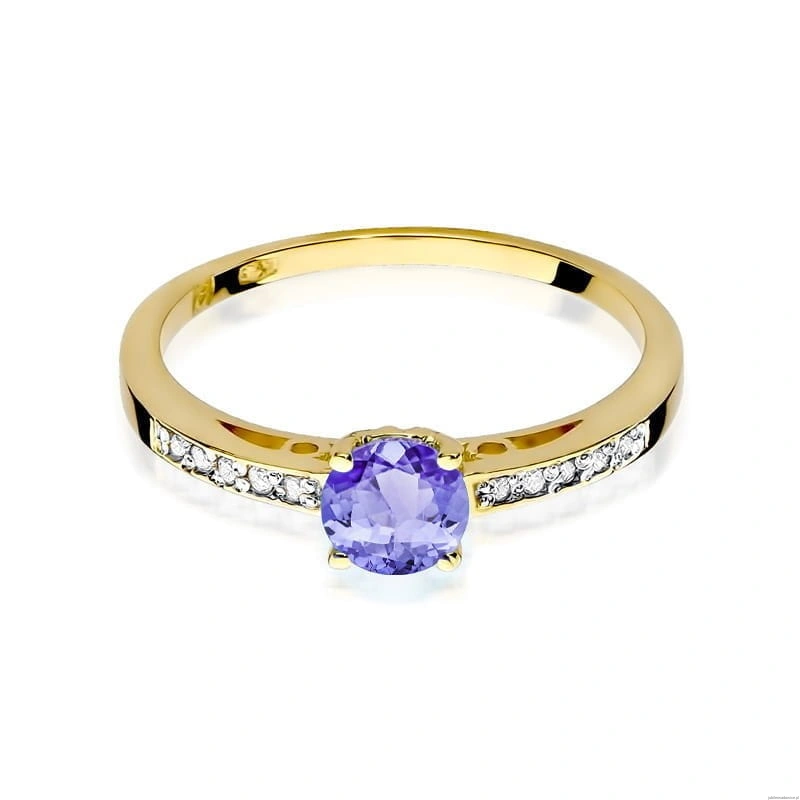 Pierścionek W066 Tanzanit 0,50ct żółte złoto