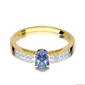 Pierścionek W067 Tanzanit 0,40ct żółte złoto