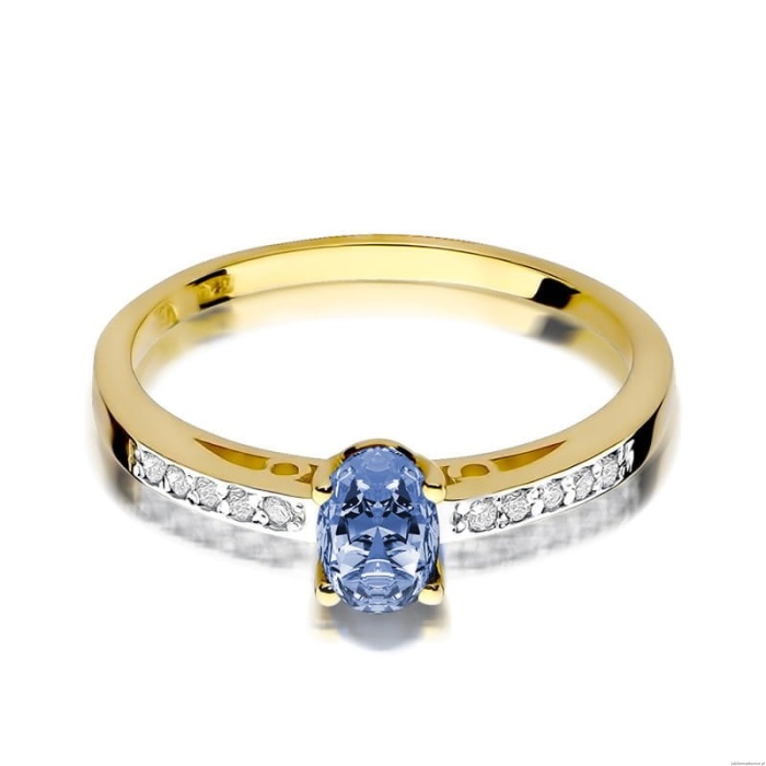 Pierścionek W067 Tanzanit 0,40ct żółte złoto