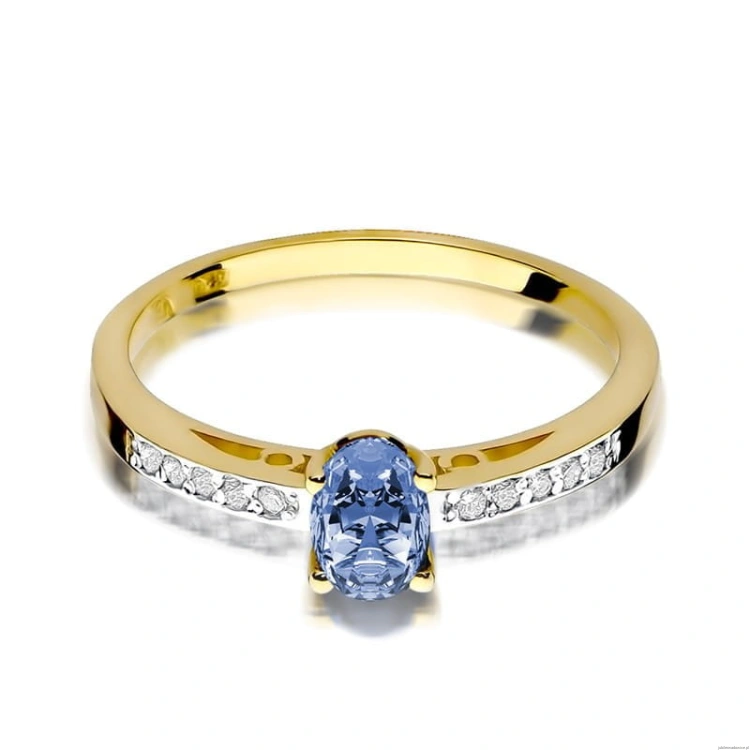 Pierścionek W067 Tanzanit 0,40ct żółte złoto
