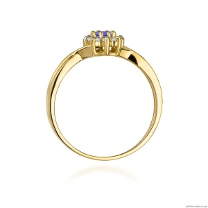 Pierścionek W072 Tanzanit 0,10ct żółte złoto