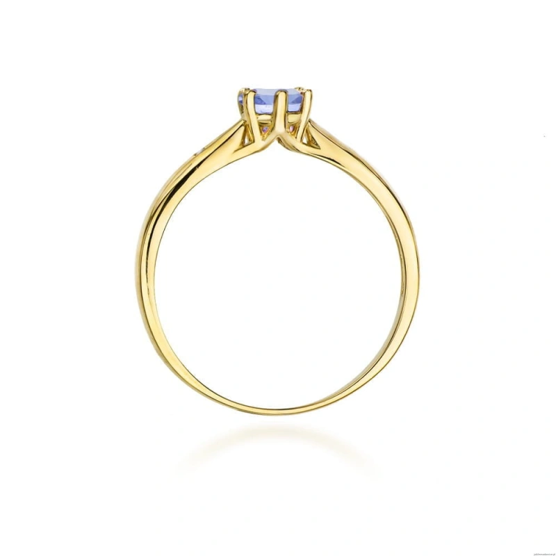 Pierścionek W074 Tanzanit 0,50ct żółte złoto