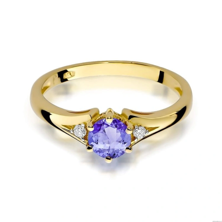 Pierścionek W0076 Tanzanit 0,50ct żółte złoto