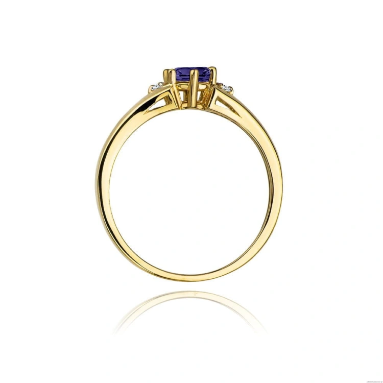 Pierścionek W0076 Tanzanit 0,50ct żółte złoto
