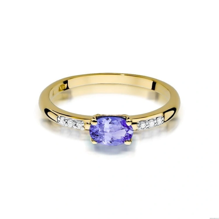 Pierścionek W077 Tanzanit 0,40ct żółte złoto