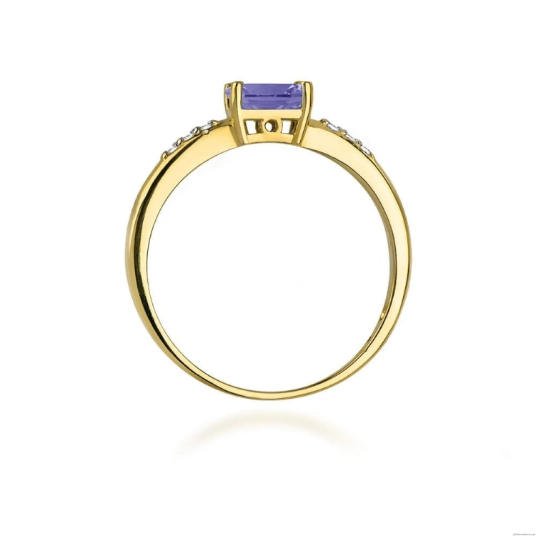 Pierścionek W077 Tanzanit 0,40ct żółte złoto