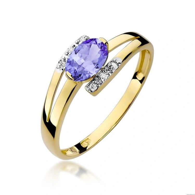 Pierścionek W119 Tanzanit 0,40ct żółte złoto