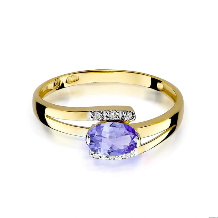 Pierścionek W119 Tanzanit 0,40ct żółte złoto