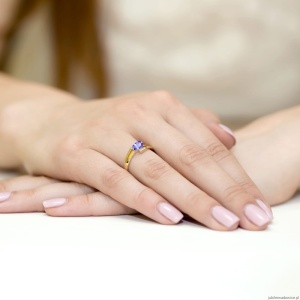 Pierścionek W119 Tanzanit 0,40ct żółte złoto