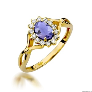 Pierścionek W182 Tanzanit 0,40ct żółte złoto