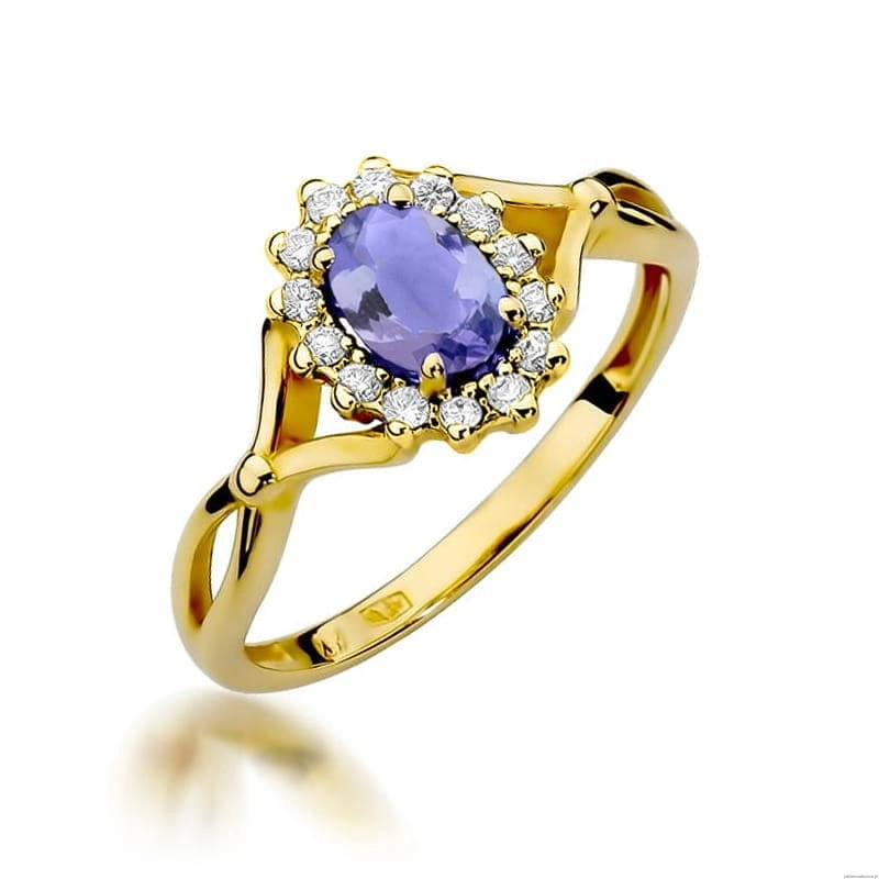 Pierścionek W182 Tanzanit 0,40ct żółte złoto
