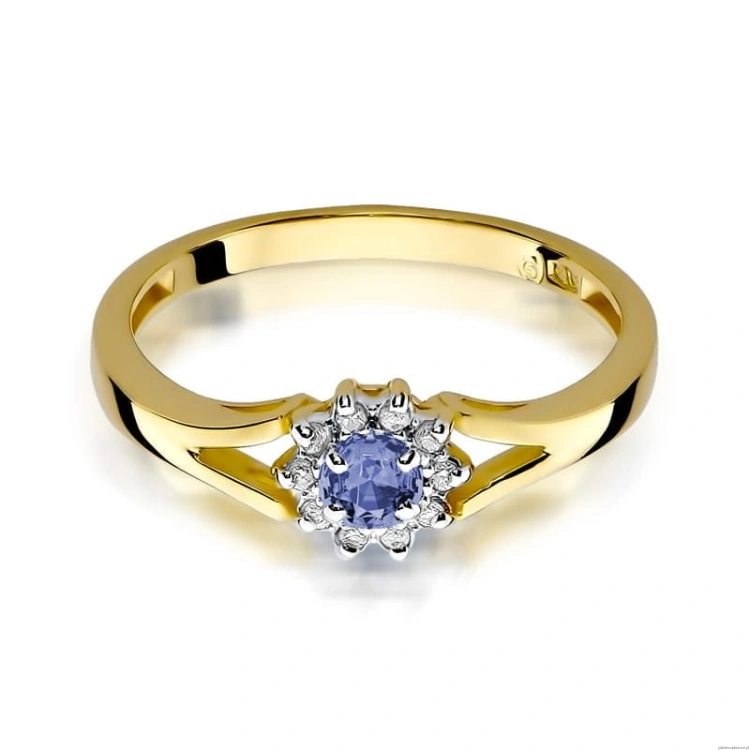 Pierścionek W185 Tanzanit 0,15ct żółte złoto