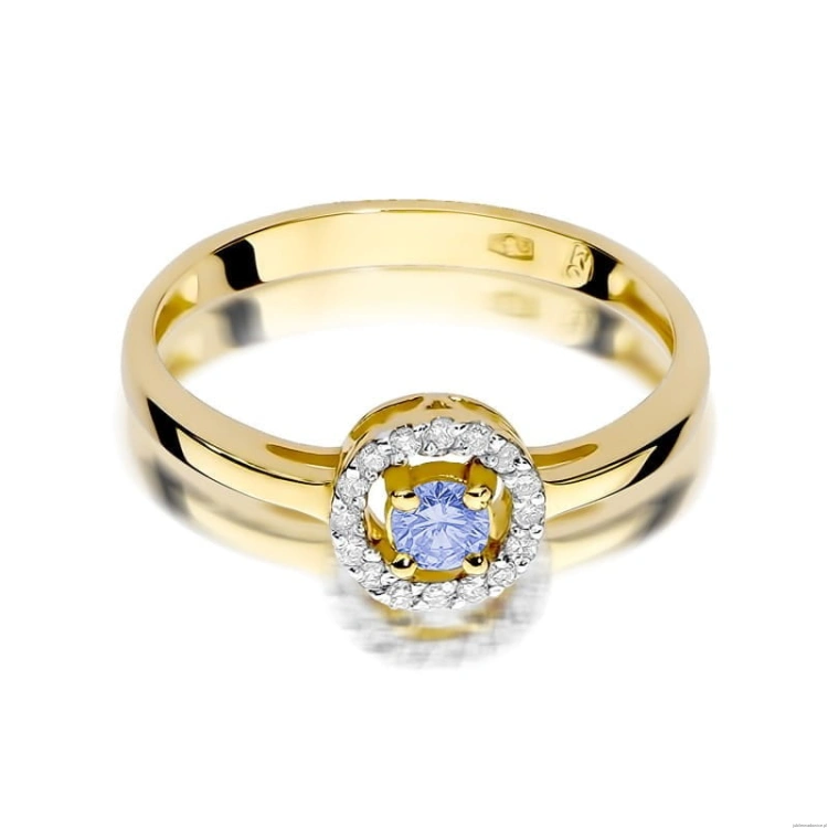 Pierścionek W238 Tanzanit 0,15ct żółte złoto