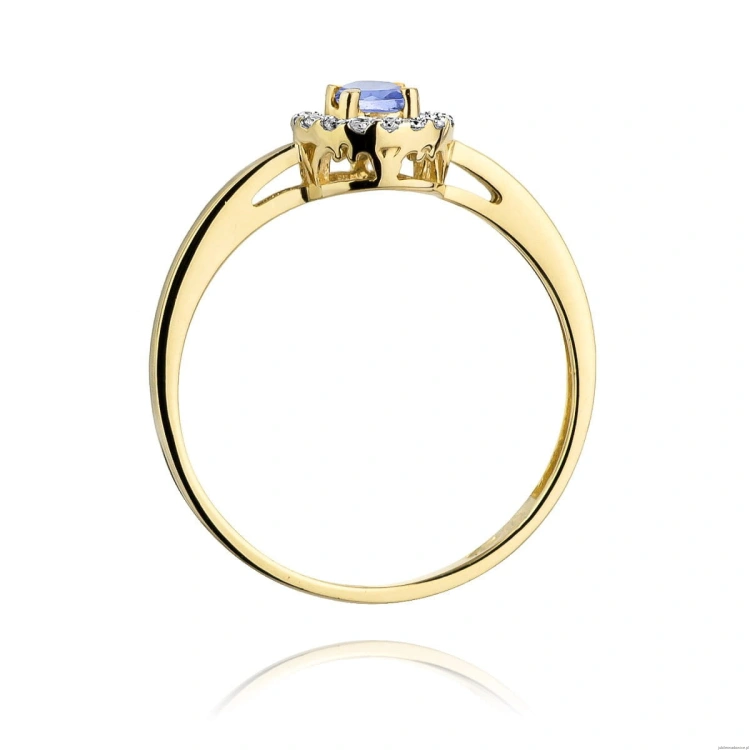 Pierścionek W238 Tanzanit 0,15ct żółte złoto