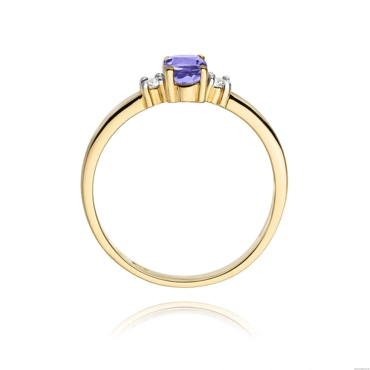 Pierścionek W264 Tanzanit 0,40ct żółte złoto