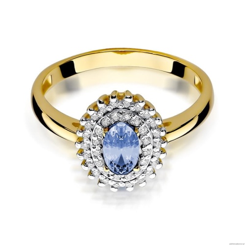 Pierścionek W303 Tanzanit 0,40ct żółte złoto