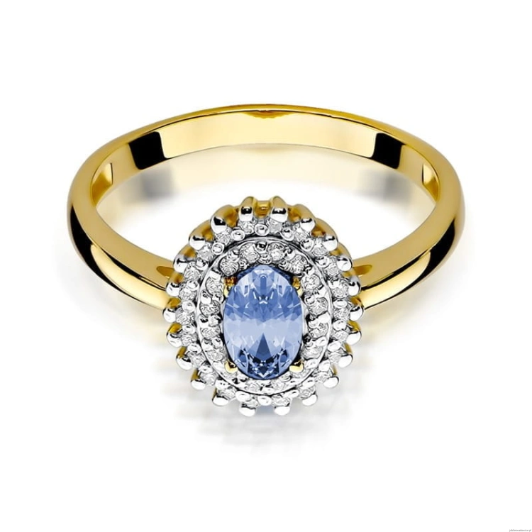 Pierścionek W303 Tanzanit 0,40ct żółte złoto
