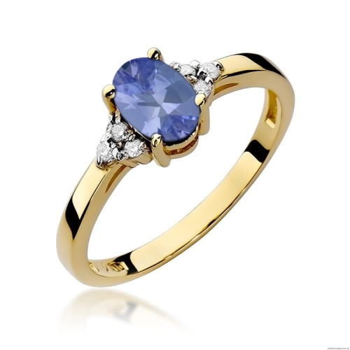 Pierścionek W308 Tanzanit 0,70ct żółte złoto