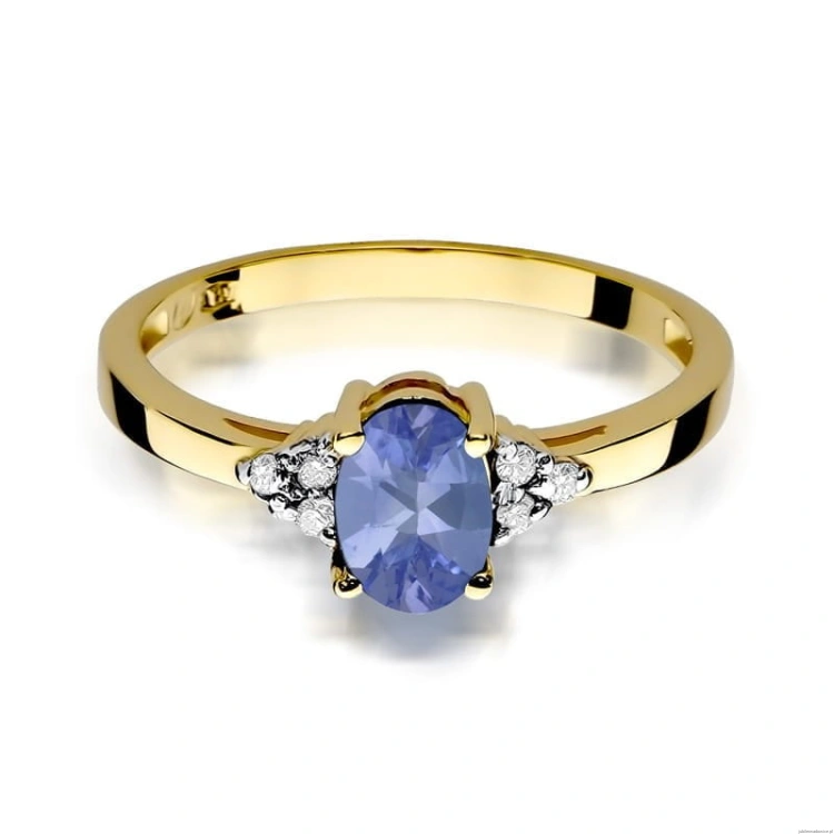 Pierścionek W308 Tanzanit 0,70ct żółte złoto
