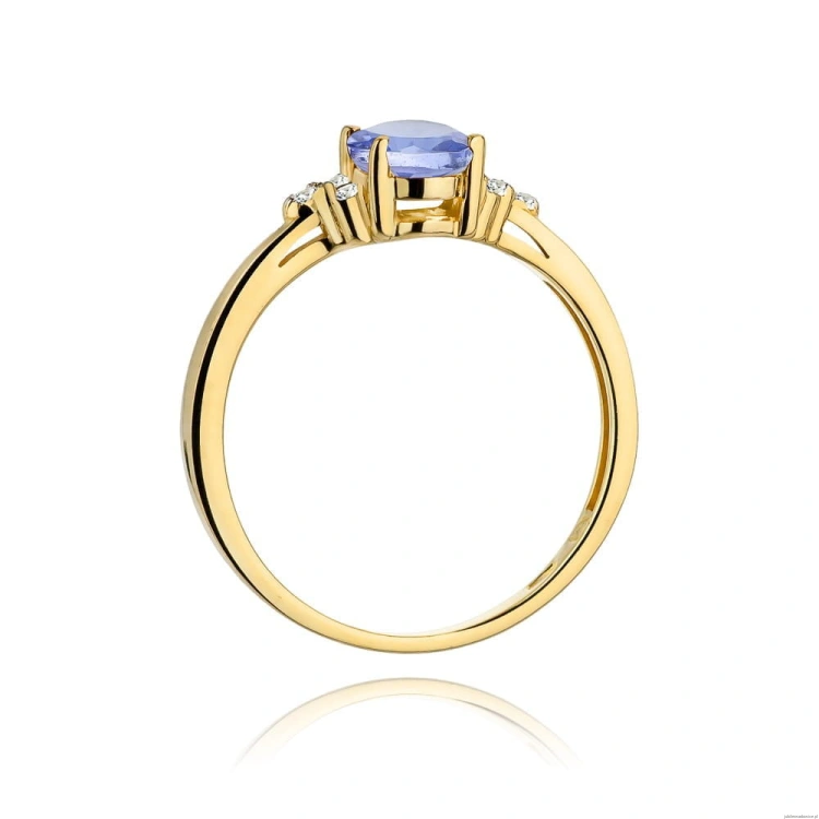 Pierścionek W308 Tanzanit 0,70ct żółte złoto