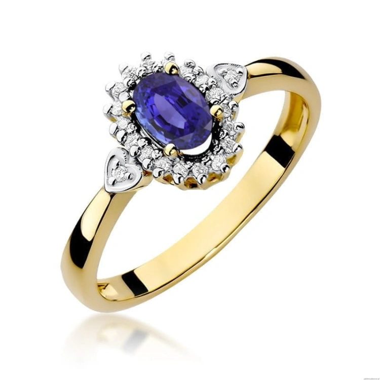 Pierścionek W312 Tanzanit 0,40ct żółte złoto