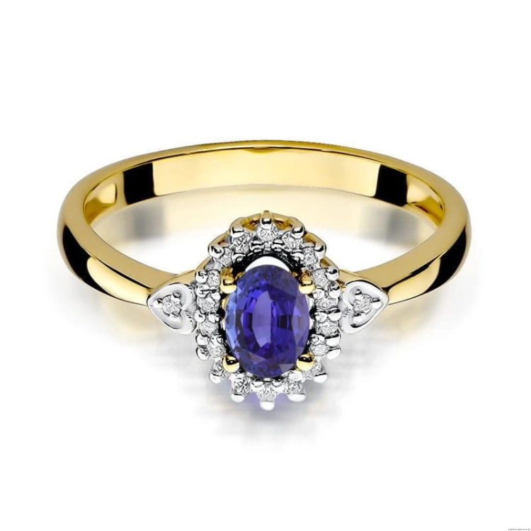 Pierścionek W312 Tanzanit 0,40ct żółte złoto
