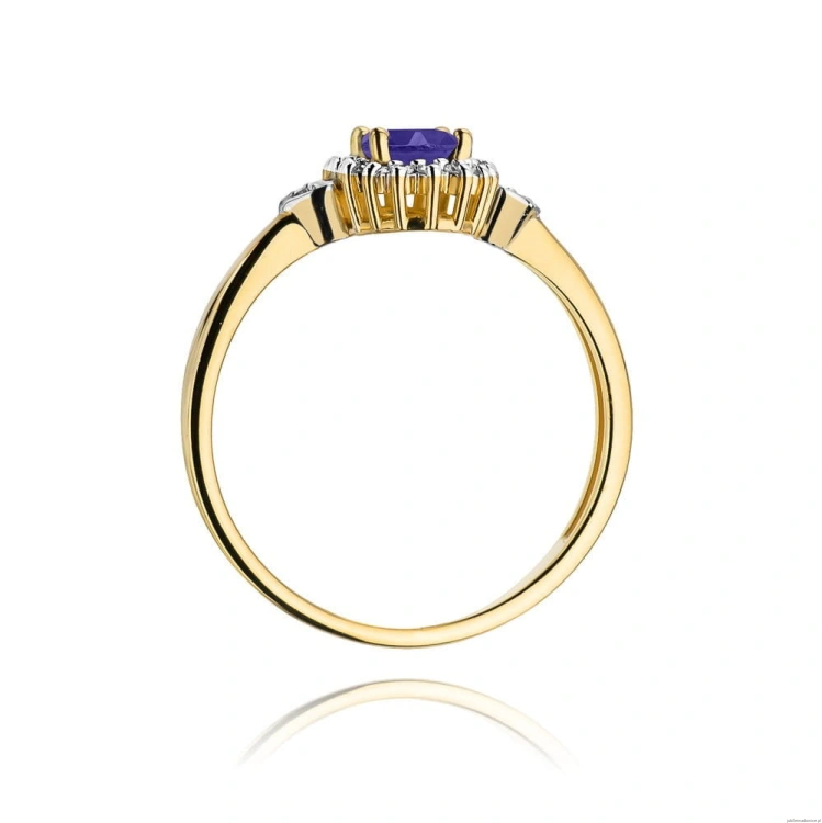 Pierścionek W312 Tanzanit 0,40ct żółte złoto