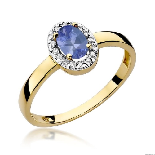 Pierścionek W330 Tanzanit 0,40ct żółte złoto