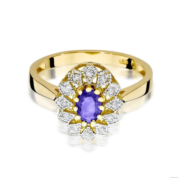 Pierścionek W354 Tanzanit 0,40ct żółte złoto