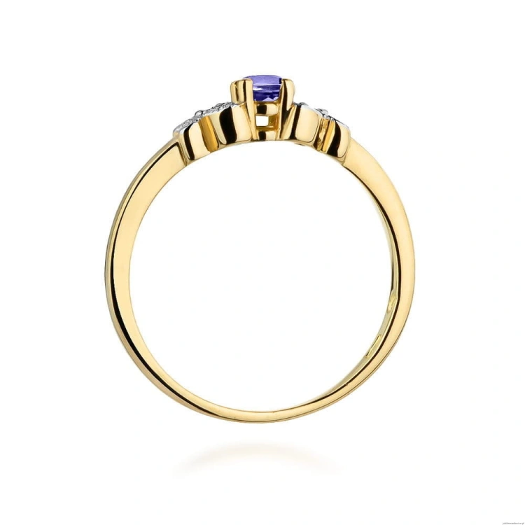 Pierścionek W414 Tanzanit 0,15ct żółte złoto