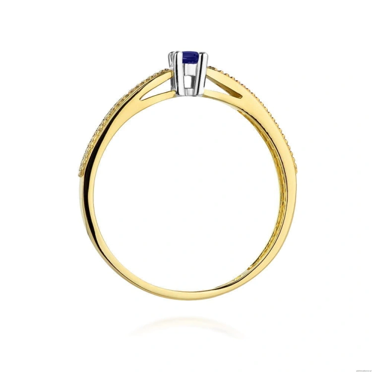 Pierścionek W449 Tanzanit 0,15ct żółte złoto
