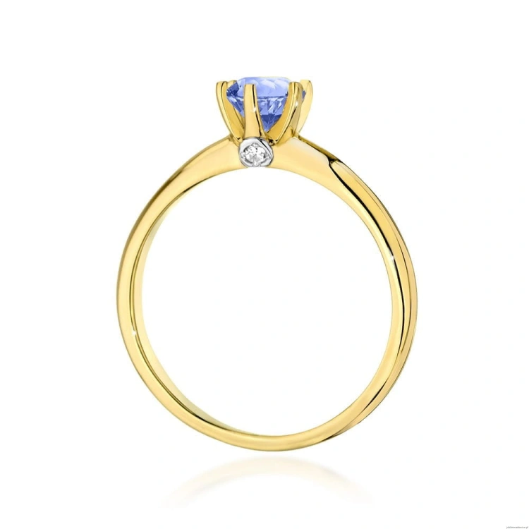 Pierścionek W557 Tanzanit 0,50ct żółte złoto