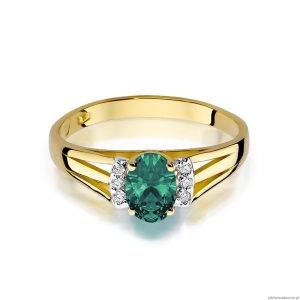 Pierścionek W005 Szmaragd 0,40ct żółte złoto
