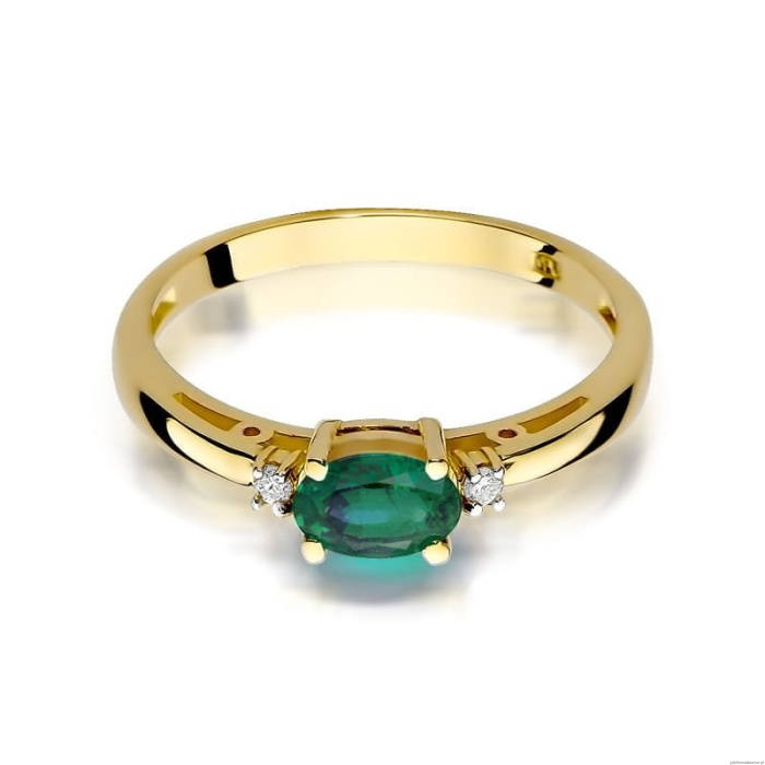 Pierścionek W006 Szmaragd 0,40ct żółte złoto