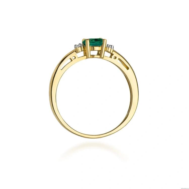 Pierścionek W006 Szmaragd 0,40ct żółte złoto