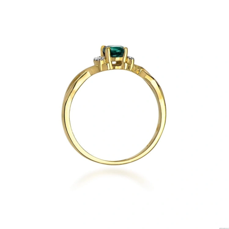 Pierścionek W019 Szmaragd 0,40ct żółte złoto