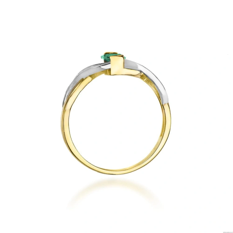 Pierścionek W028 Szmaragd 0,40ct żółte złoto